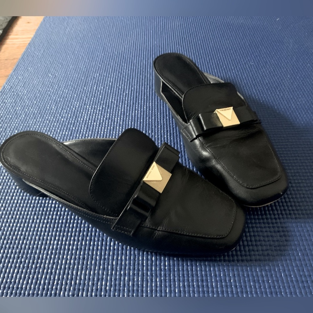 Michael Kors Black Leather Mules